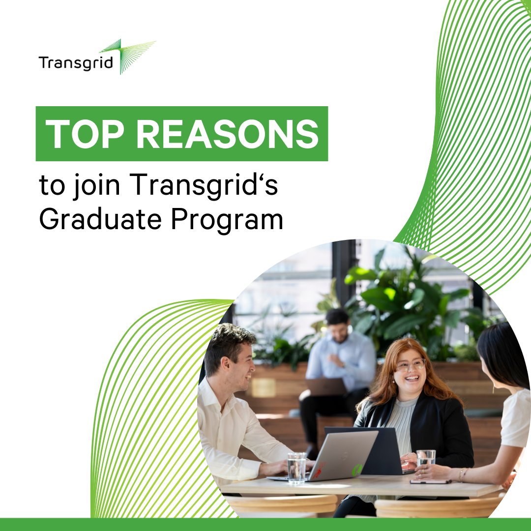 Are you a recent Graduate? Discover why Transgrid's award-winning Graduate Program could be your launchpad into a career in energy.

👉Read our blog here: brnw.ch/21wS9F3

📝 Stay informed about the upcoming application dates: brnw.ch/21wS9F2