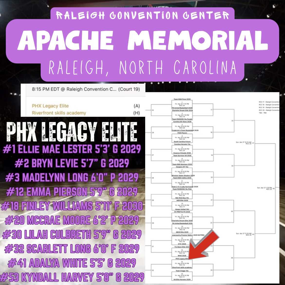 ScarlettLong (@scarlettlong_29) on Twitter photo Friday, 8:15p - Court 19
Your plans have been confirmed!
Watch <a href="/MadelynnLong_29/">Madelynn Long</a> and I play with <a href="/Texas29s/">Texas29s</a> at
Apache Memorial in Raleigh, North Carolina!
<a href="/InsiderExposure/">InsiderExposure</a> <a href="/phoenixselect/">Phoenix Select</a> Friday, 8:15p - Court 19
Your plans have been confirmed!
Watch <a href="/MadelynnLong_29/">Madelynn Long</a> and I play with <a href="/Texas29s/">Texas29s</a> at
Apache Memorial in Raleigh, North Carolina!
<a href="/InsiderExposure/">InsiderExposure</a> <a href="/phoenixselect/">Phoenix Select</a>
