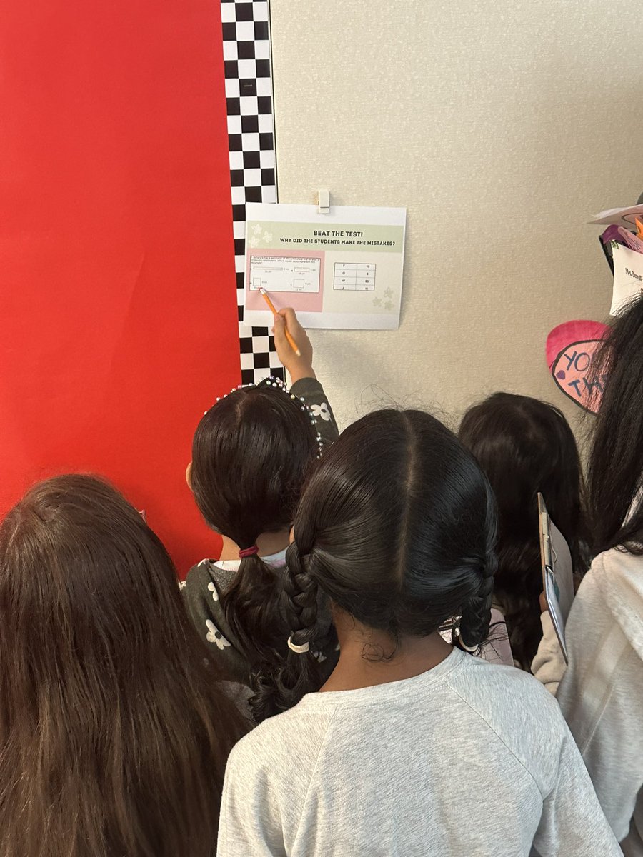 Students were truly showing their learning by explaining how they got their answers and mistakes that could have been accidentally made in our “Beat the Test” math stations ➕➖✖️➗
