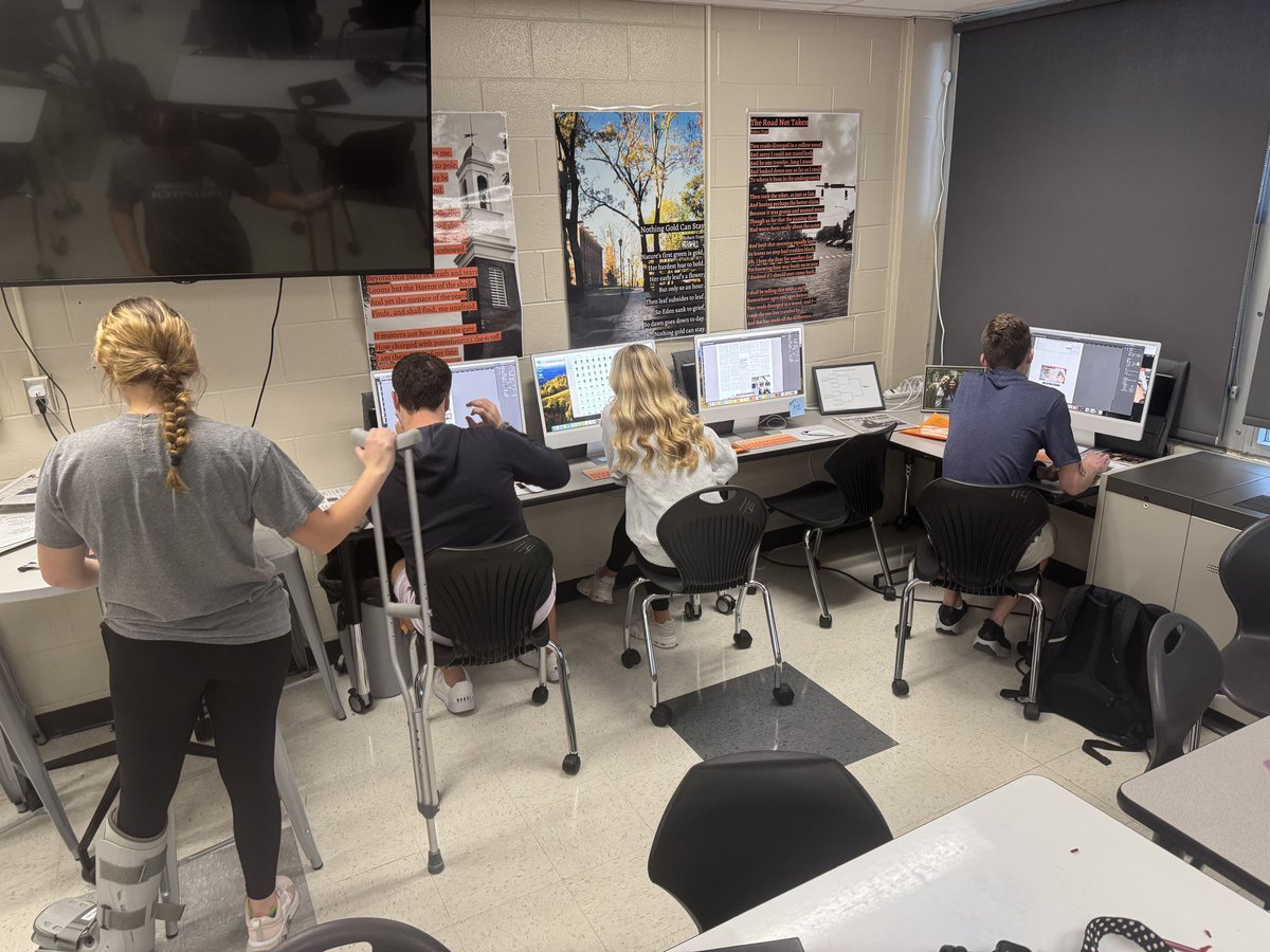 CoachOlson11's tweet image. Finalizing our print issue this morning!! A handful of @RaptorReporters came in @AndersonRaptors to work at 8 am this morning instead of snoozing during our 2-hour delay testing schedule. 

These kids rock!! We can’t wait for you to see our final print issue of the semester!