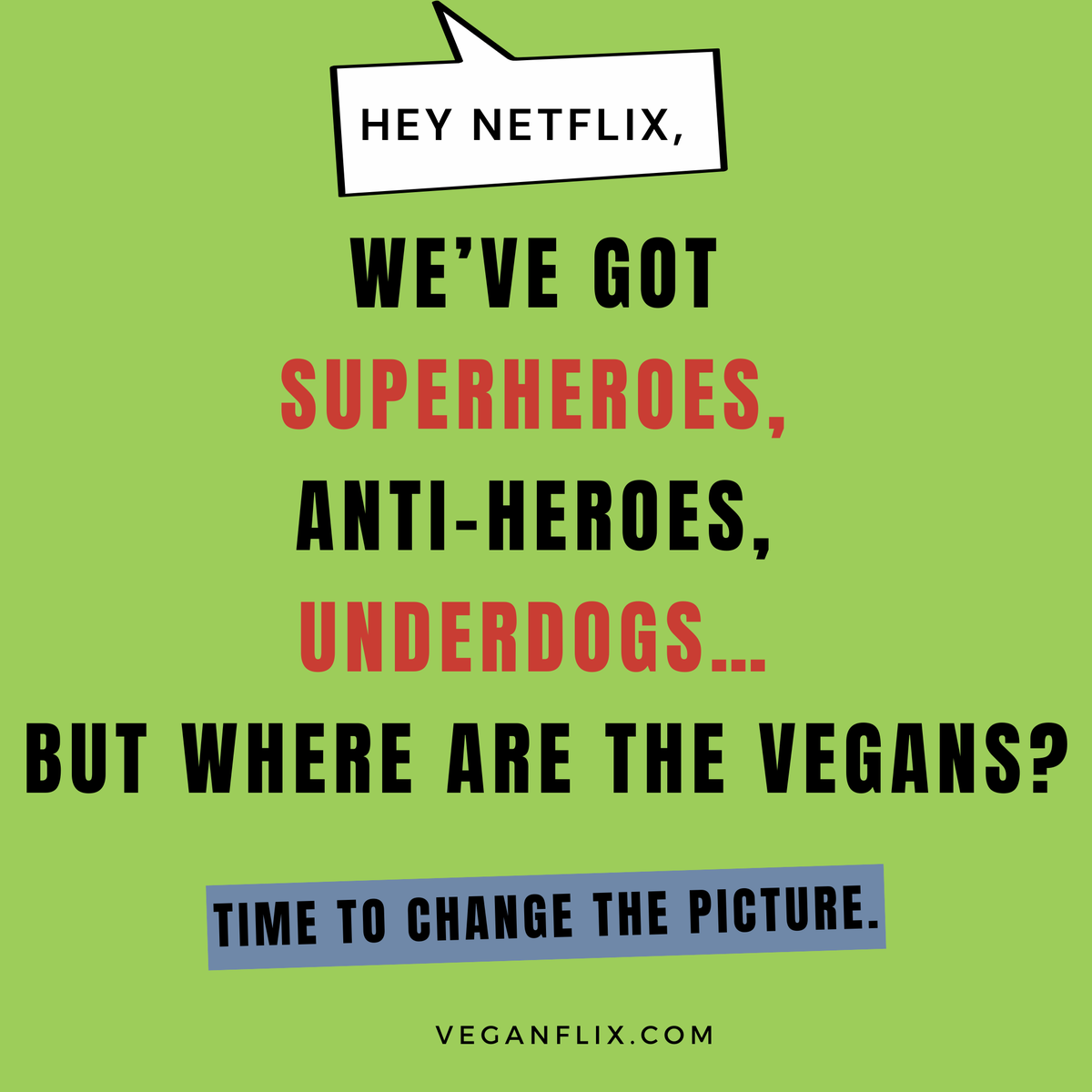 It’s almost like seeing real, dimensional vegan characters in mainstream movies and TV might influence people to question systemic animal cruelty… 🤑🤔 #timetochangethepicture

#netflix #hulu #animarights #films #vegan