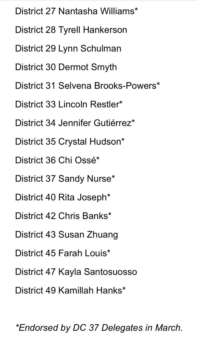 DC 37, the largest city employee union, endorses Adrienne Adams first for mayor, followed by Zohran Mamdani then Zellnor Myrie. The union backed Eric Adams in ‘21. The full slate: