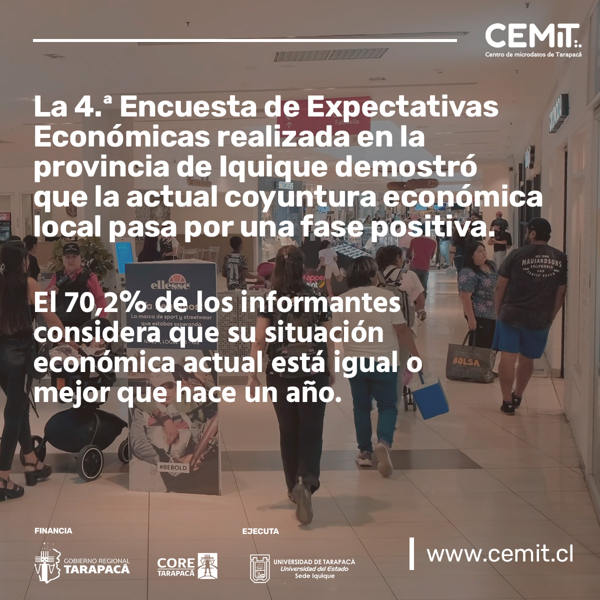 CEMITmicrodatos's tweet photo. 📈 Conoce los resultados de la 4.ª #Encuesta de Expectativas Económicas realizada por el CEMIT Tarapacá en https://t.co/N6zJjiuEN0

#Iquique #AltoHospicio #Tarapacá #microdatos #Pica #FICTarapacá #Ciencia #Innovación #Competitividad #CICYTTarapacá #Estadísticas #CICYT #economía https://t.co/nzX4fb5d9i