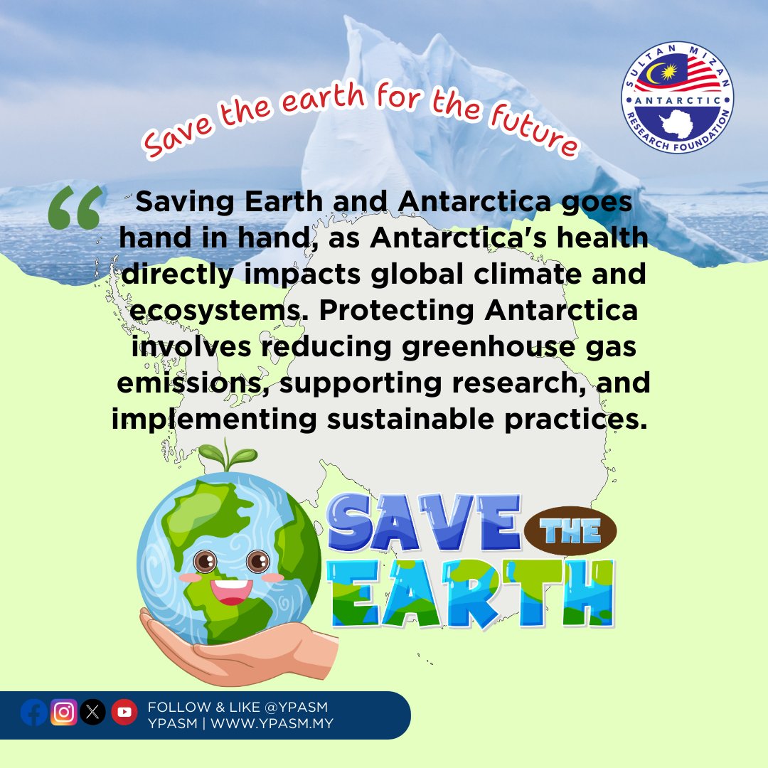 Saving Earth and saving Antarctica ❄️

WHY? Antarctica’s health directly impacts global climate, sea levels, and ecosystems around the world.

Protecting this icy continent means:
✅ Reducing greenhouse gas emissions
✅ Supporting climate and polar research

#EarthDay2025