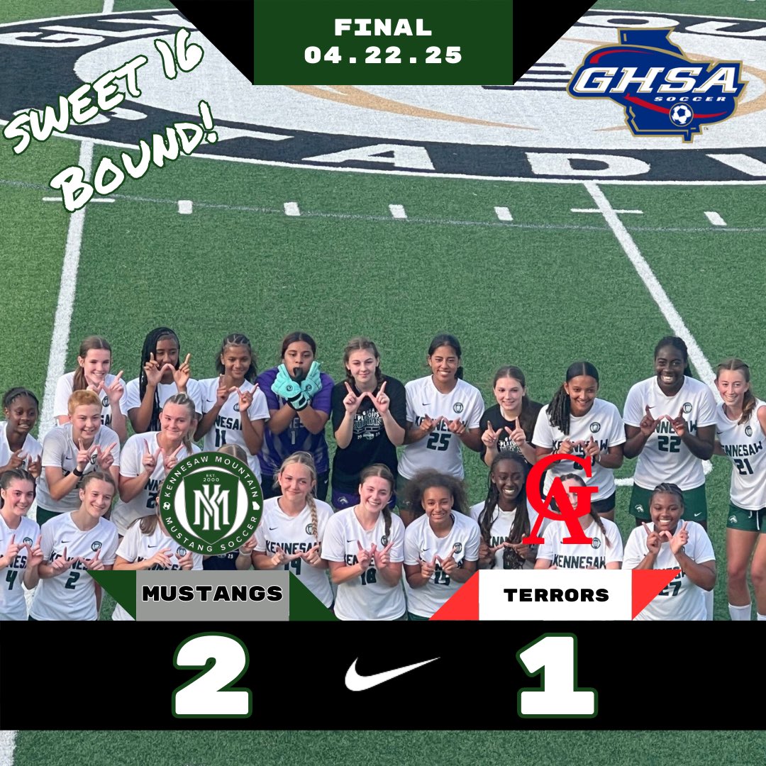Mustangs defeat Glynn Academy 2-1 🐎⚽️ Sweet 16 bound! <a href="/KMHSathletics/">Kennesaw Mtn.</a>