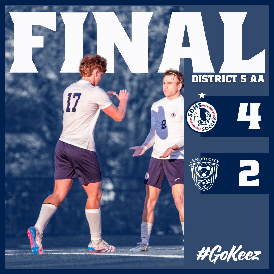 Good team win over a great Lenoir City side! With that win your Cherokees lock up the 1 seed in the district tourney! #GoKeez

⚽️ Roger Cruz
⚽️ Cameron Harp
⚽️ Finn Straussfogel
⚽️ Jude Straussfogel

Assist by:
Cameron Harp
Isaiah Mitchell