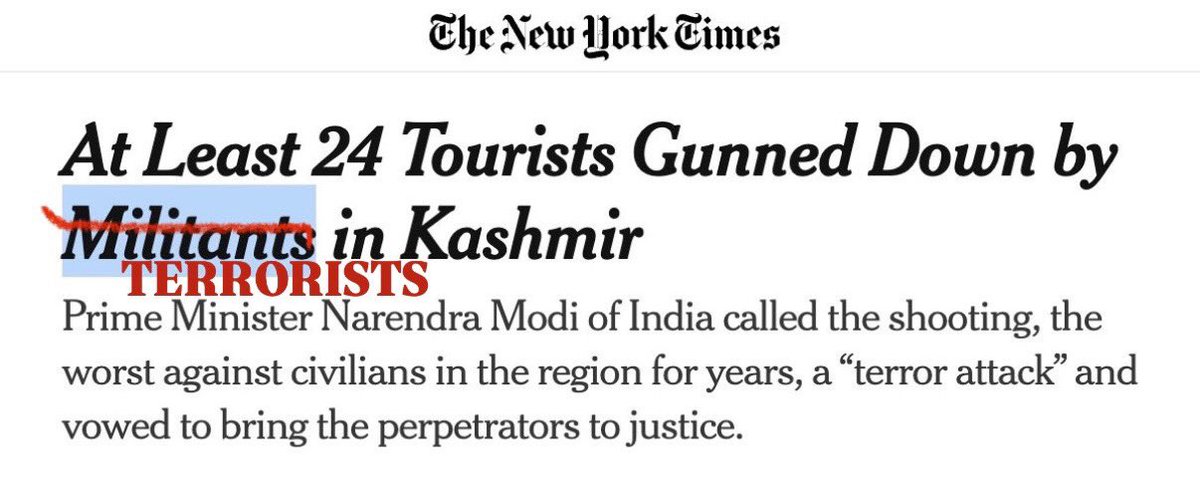 House Foreign Affairs Committee Majority (@houseforeigngop) on Twitter photo Hey, <a href="/nytimes/">The New York Times</a> we fixed it for you. This was a TERRORIST ATTACK plain and simple.
Whether it’s India or Israel, when it comes to TERRORISM the NYT is removed from reality. Hey, <a href="/nytimes/">The New York Times</a> we fixed it for you. This was a TERRORIST ATTACK plain and simple.
Whether it’s India or Israel, when it comes to TERRORISM the NYT is removed from reality.