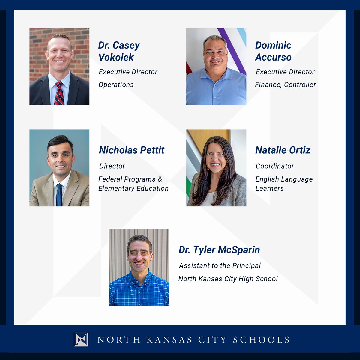 This evening, the Board of Education approved the appointment of several leaders for the 2025-26 school year. Congratulations! #NKCChampions