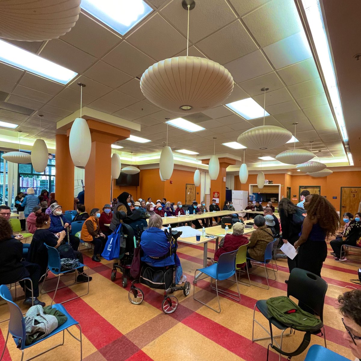 Packed meeting of food justice organizers and advocates in the Tenderloin—interpreted in four languages!—getting ready to fight like hell in Sacramento for food security resources for hungry San Franciscans. 

I love this community. I love the TL. 💖