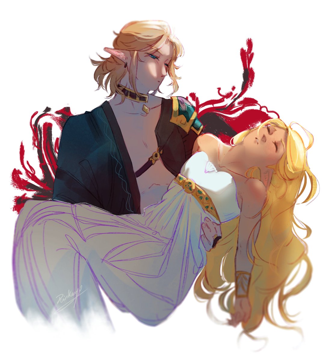 Based on <a href="/hazeleafyy/">cal</a>  's AU, loved the concept so I had to draw it!!☺️🌱

#Zelda #botw