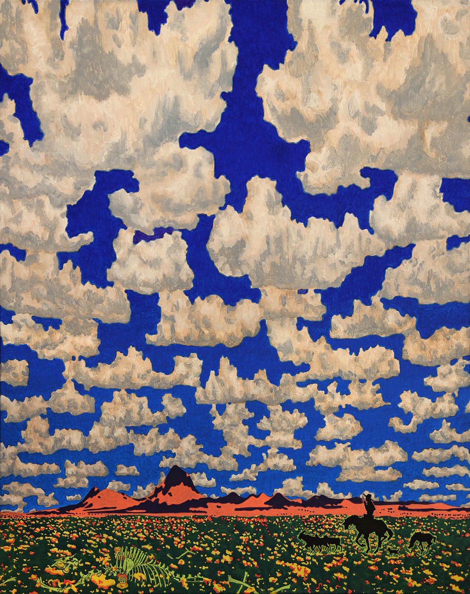 Cloud World (Shepherd with Wildflowers) - by Aaron Morse Art