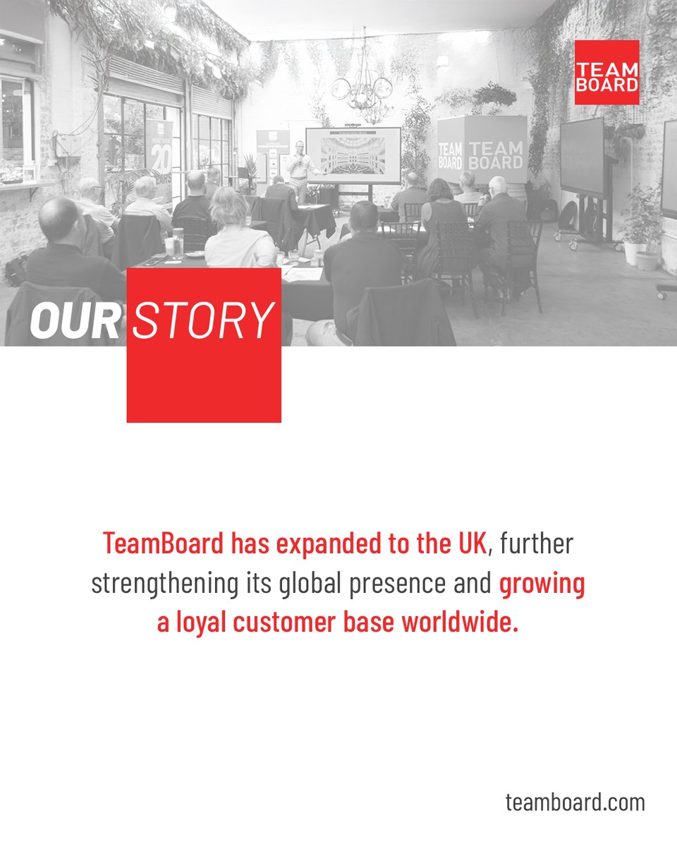 Our commitment to innovative interactive technology and high-quality solutions has positioned TeamBoard as a global leader with a strong, loyal customer base.

We’re proud to expand our international distribution network through a partnership with <a href="/Ascentae/">Ascentae</a>  in the United Kingdom