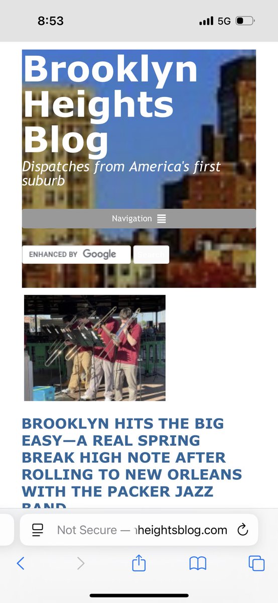 Shared my Brooklyn Heights Blog spot with a 10th grade musician who traveled over Spring Break to New Orleans from Brooklyn, sharing music, stories &amp; instruments. Here’s to the #nextgeneration getting it done! #NorthSouth #commonground 

brooklynheightsblog.com/archives/101455