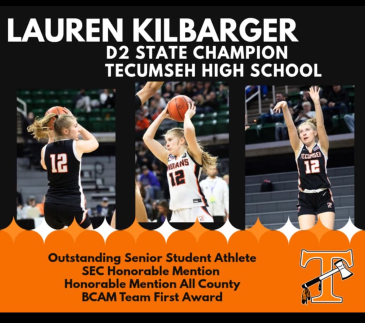 Tecumseh Girls Bball (@tecumsehgbball) on Twitter photo What a great career <a href="/KilbargerLauren/">Lauren Kilbarger</a> had! I’ve had the chance to coach her since she was 5 years old and loved every second! The X factor!! Gonna miss her. What a great career <a href="/KilbargerLauren/">Lauren Kilbarger</a> had! I’ve had the chance to coach her since she was 5 years old and loved every second! The X factor!! Gonna miss her.