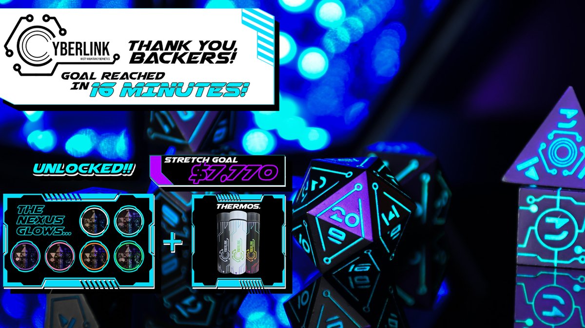 MistyMtnGaming's tweet photo. You are GLOWING! $7,770 Stretch Goal SMASHED

We’ve crossed the threshold—$7,770 unlocked and another layer of Cyberlink has gone live. ⚡

https://t.co/5895umMui3 https://t.co/gnr1XjcpcW