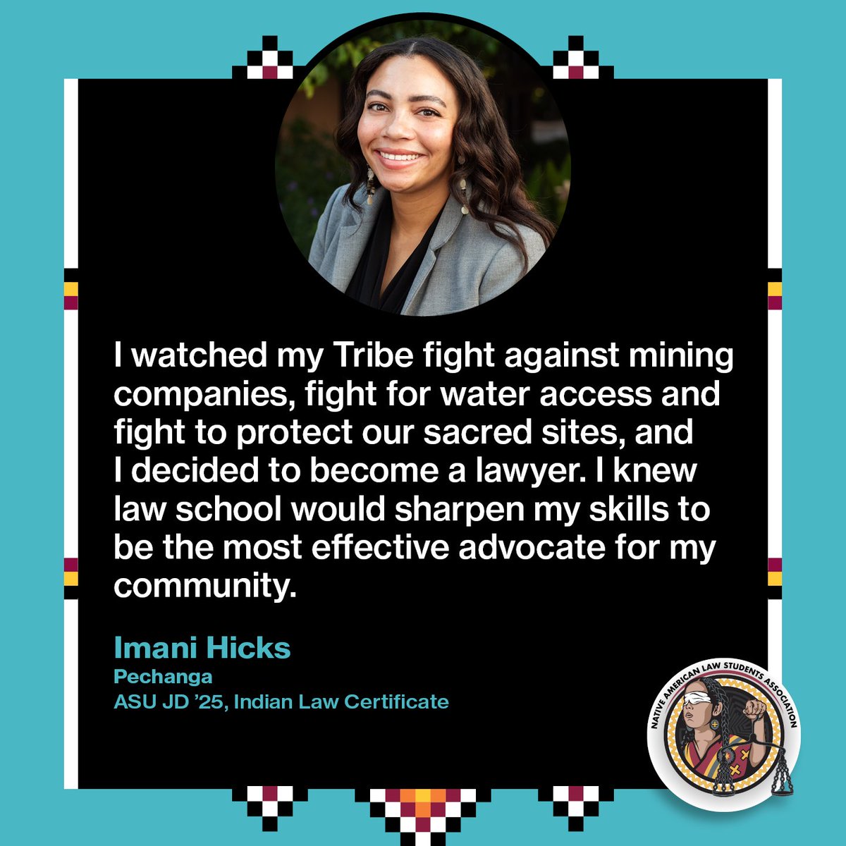 Big congrats to Imani Hicks! 🎉 She was active in NALSA, the Indian Legal Clinic and BLSA, served as RA to Prof. Robert Miller and was an associate editor for the Law Journal for Social Justice.
