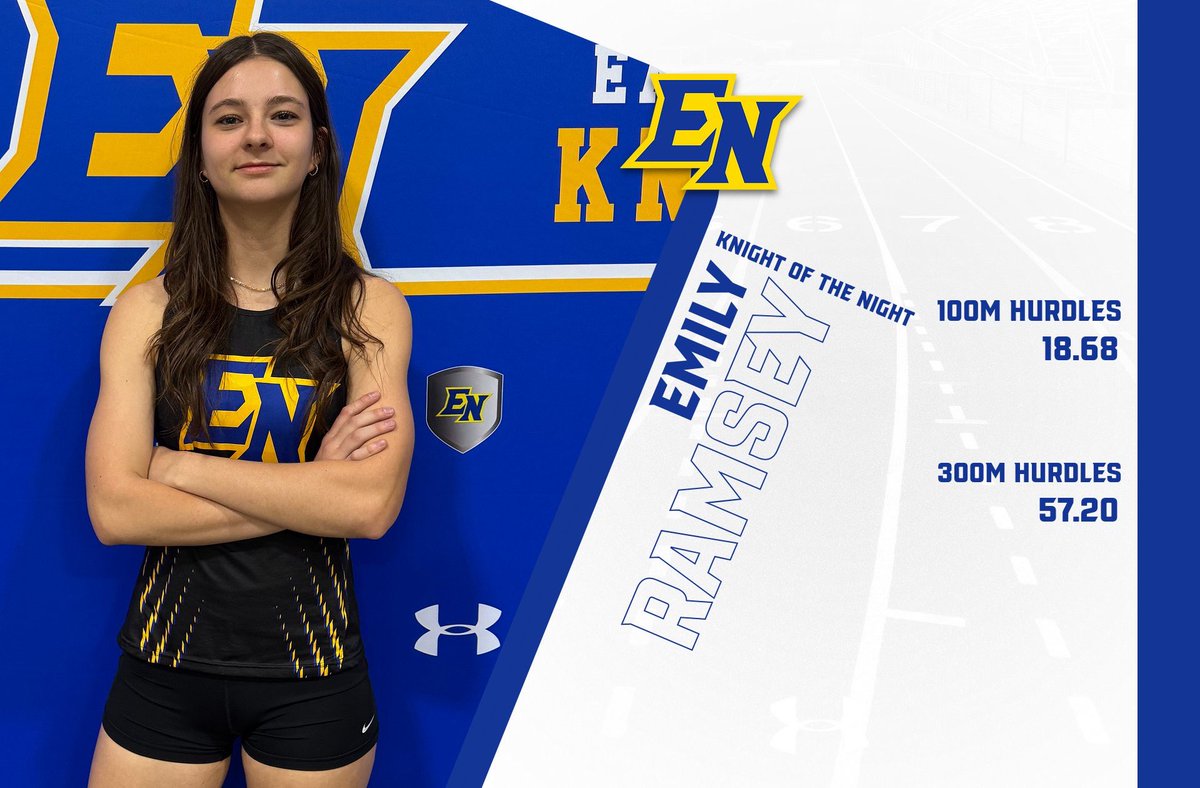 Our Knight of the Night is Emily Ramsey! She’s our soft spoken senior hurdler who has worked tremendously at her event and has gotten better each meet! Her 100M hurdle race today was beyond impressive! We are so proud of you Emily! Your hard work is paying off!