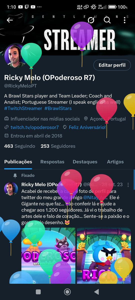 Apareceu baloes!🥳 Feliz dia de aniversário pra mim!🥳