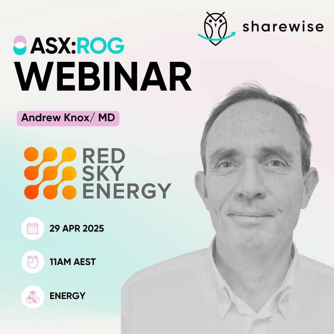 sharewiseau's tweet photo. Watch our webinar w/ Red Sky Energy, feat. MD Andrew Knox. The webinar will commence with a presentation followed by a live Q&amp;A.

Topics:
-Innamincka Project Performance &amp; Outlook
-Killanoola Development Strategy
-Angola – Block 6/24 Opportunity

Register: https://t.co/fEOBETbaTx https://t.co/c1v9gTPur4