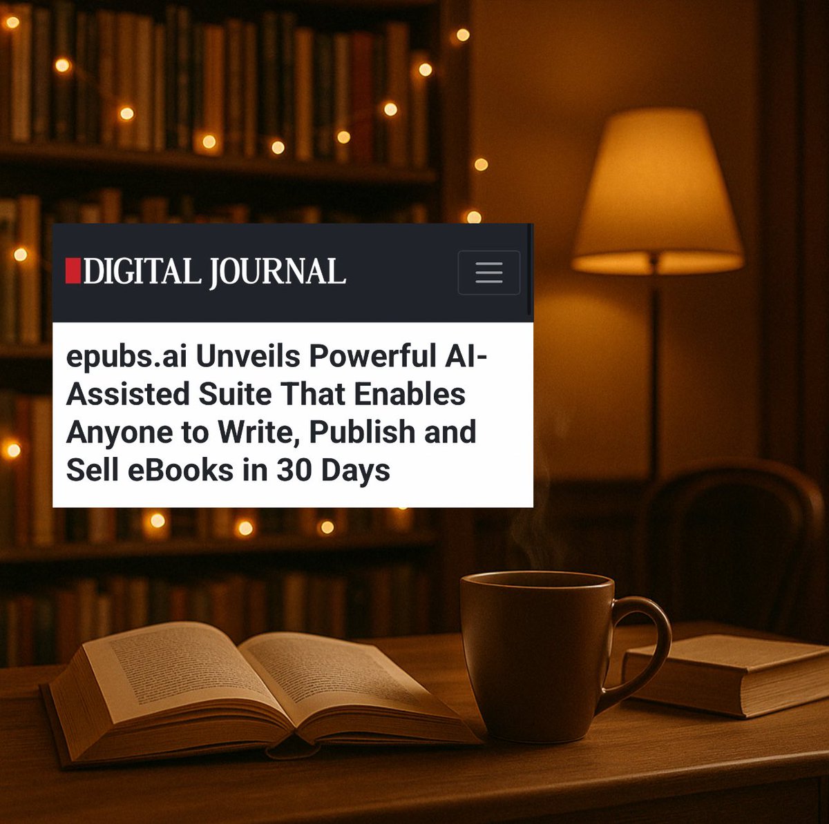 epubsAI's tweet image. Here’s how you can write an ebook with AI and start earning income - all on one platform. 

Recently featured on Digital Journal, epubs.ai is a comprehensive AI-powered book creation and publisher suite. 

Read the full article here: digitaljournal.com/pr/news/revupm……