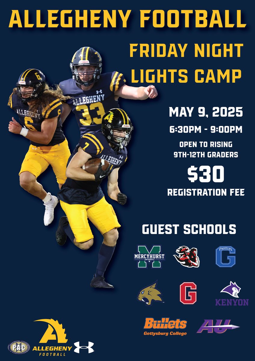 Friday Night! Under The Lights! 

SHOW UP &amp; BALL OUT! 

This is a GREAT OPPORTUNITY to get seen by coaches at ALL LEVELS. D1, D2, D3. 

Fill out the link below!

GO GATORS 🐊 🐊🐊🐊

register.ryzer.com/camp.cfm?id=29…