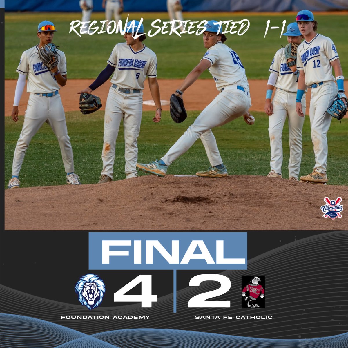 #LionsBaseball forces a win or go home game 3 @ The Den this Thursday at 4:00 PM with a 4-2 W on the road tonight 🦁🕺