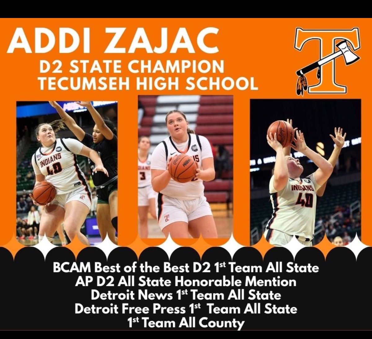 Tecumseh Girls Bball (@tecumsehgbball) on Twitter photo What a remarkable sophomore season for <a href="/AddiZajac/">Addi Zajac</a> ! She was unstoppable on the block and played with so much poise and strength! Congrats Addi! Great things to come! What a remarkable sophomore season for <a href="/AddiZajac/">Addi Zajac</a> ! She was unstoppable on the block and played with so much poise and strength! Congrats Addi! Great things to come!
