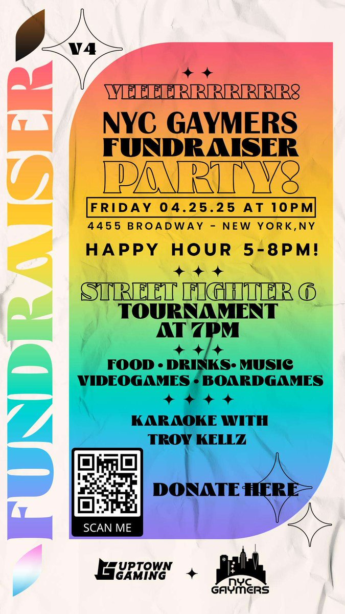 NYC Gaymers #YouBelong (@officialnycg) on Twitter photo Reminder that we have our NYC Gaymers fundraiser party at Uptown Gaming <a href="/UG_NYC/">Uptown Gaming</a> this Friday! Street Fighter 6 Tournament at 7pm, Happy Hour from 5 to 8pm and Karaoke afterwards. #NYCGaymers #LGBTQ #NYC #Gaymers #YouBelong Reminder that we have our NYC Gaymers fundraiser party at Uptown Gaming <a href="/UG_NYC/">Uptown Gaming</a> this Friday! Street Fighter 6 Tournament at 7pm, Happy Hour from 5 to 8pm and Karaoke afterwards. #NYCGaymers #LGBTQ #NYC #Gaymers #YouBelong