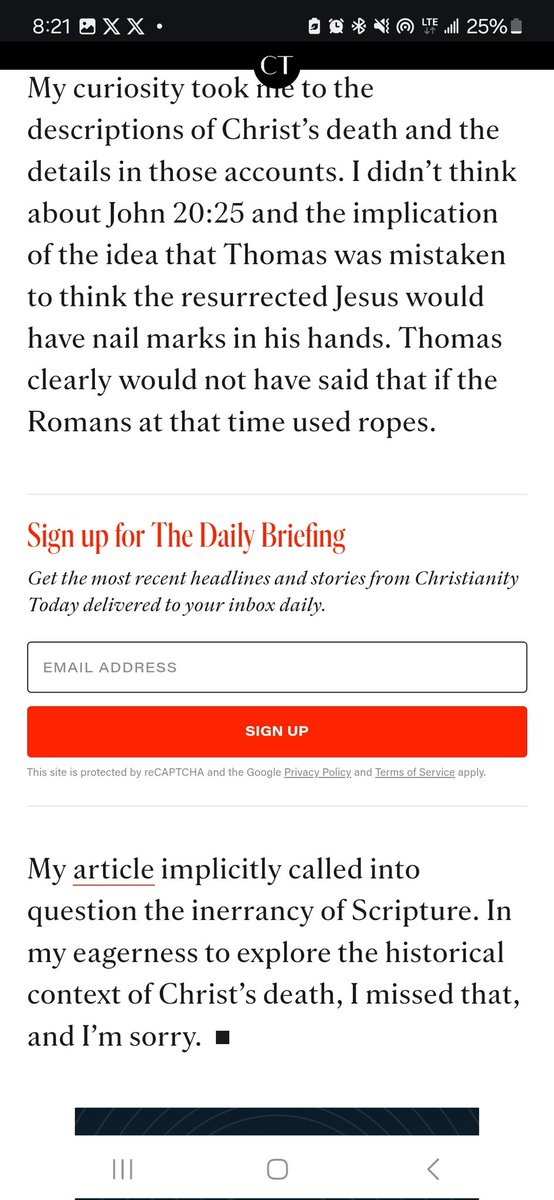 Christianity Today's senior news editor, Daniel Silliman, has issued an apology for his article, particularly for calling into question the inerrancy of scripture.