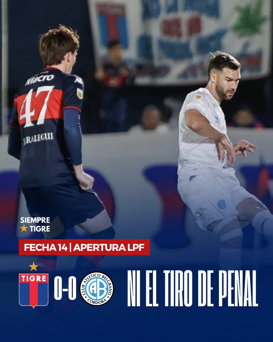 NI EL TIRO DE PENAL

Tigre sigue sin reencontrarse con el fútbol que ilusiona, el que mostró.

Russo tuvo la más clara desde los doce pasos y ofrendó la pelota a Vicentini.

El empate confirmó la presencia en octavos.

Tres partidos sin convertir.

Primer empate del ciclo Dabove.