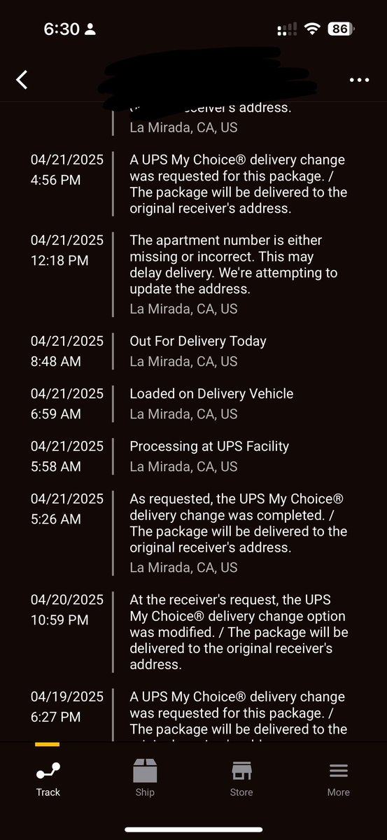 rnambu's tweet photo. @UPS wtf. I’ve been on the phone with your reps twice and we’ve ALL confirmed the address is correct. This driver has been fucking me over all week. https://t.co/ryyXY3FjCC
