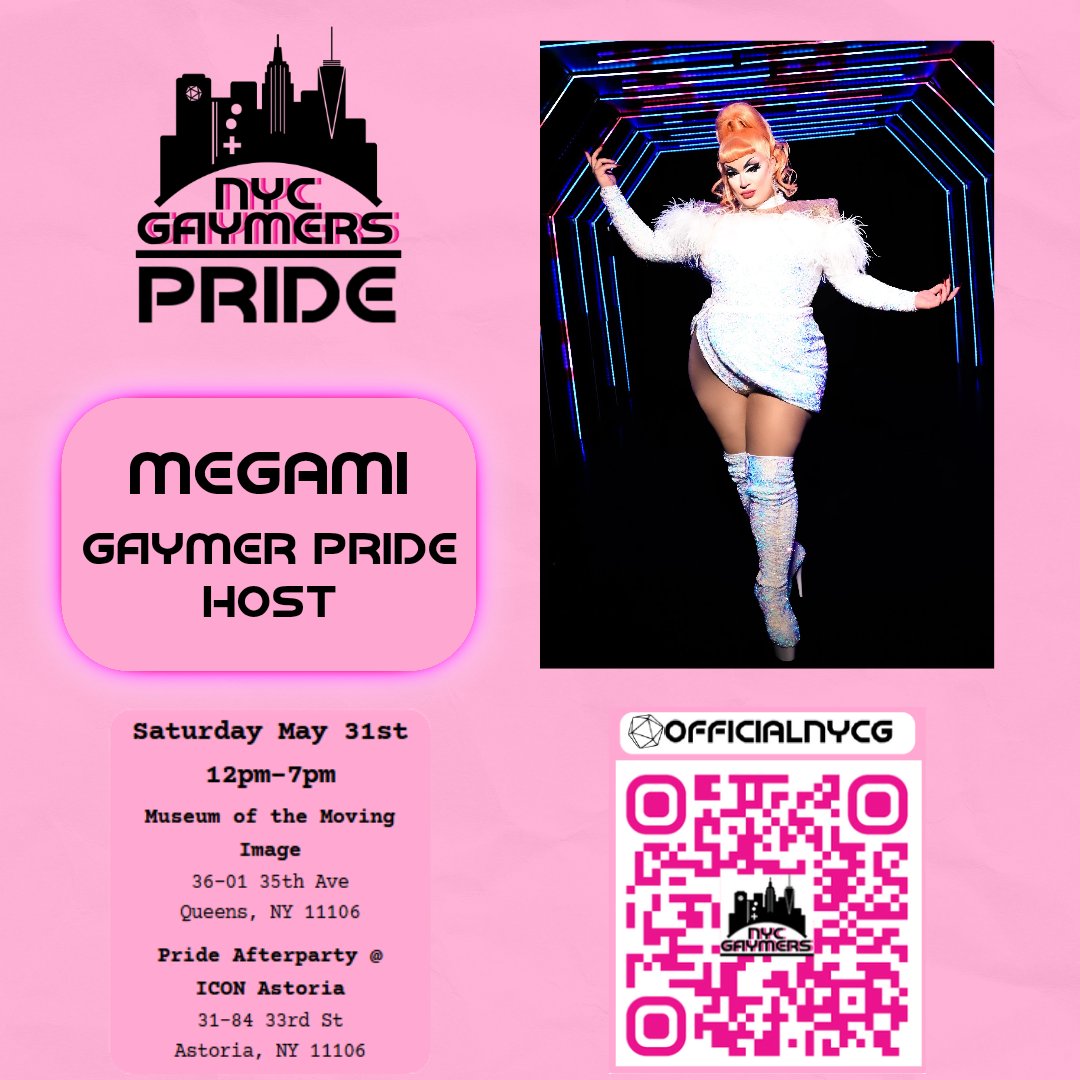 NYC Gaymers #YouBelong (@officialnycg) on Twitter photo We're happy to have Megami <a href="/MegamiNYC/">Megami thee Stallion™️</a> returning as our host this year at Gaymer Pride! More news to come, as we announce an exciting lineup of performers! #GaymerPride We're happy to have Megami <a href="/MegamiNYC/">Megami thee Stallion™️</a> returning as our host this year at Gaymer Pride! More news to come, as we announce an exciting lineup of performers! #GaymerPride