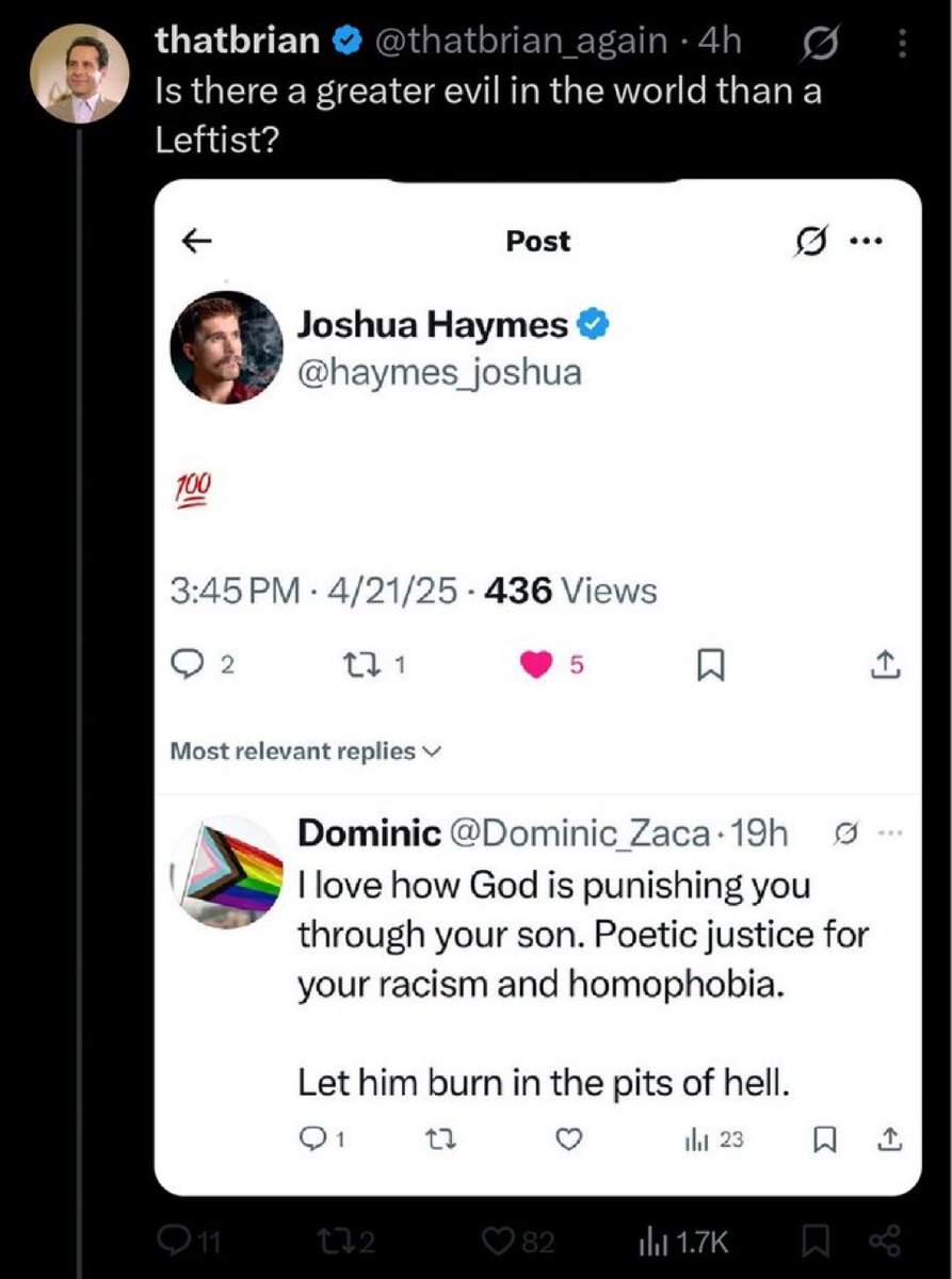 JoelWebbon's tweet image. There’s really not anything worse than a Leftist. 

Sure wish Christians could remember that, instead of constantly attacking their own.