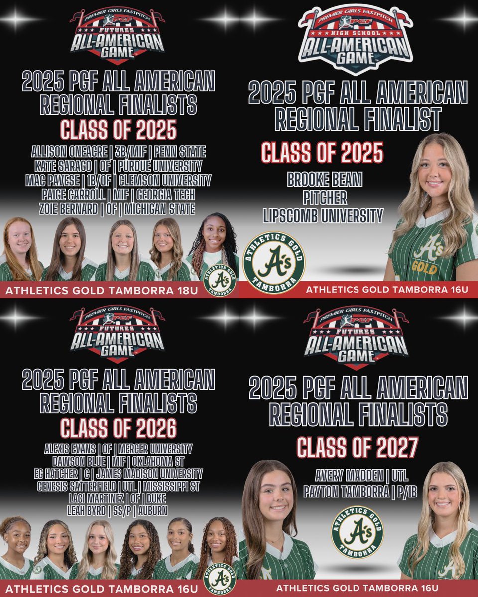 Best of luck to our Athletics Gold Tamborra <a href="/PGFnetwork/">PGF</a> 🇺🇸ALL AMERICAN REGIONAL FINALISTS🇺🇸 as the selection process continues! 

#BuiltDifferent #PressureIsAPrivilege #ChooseHard