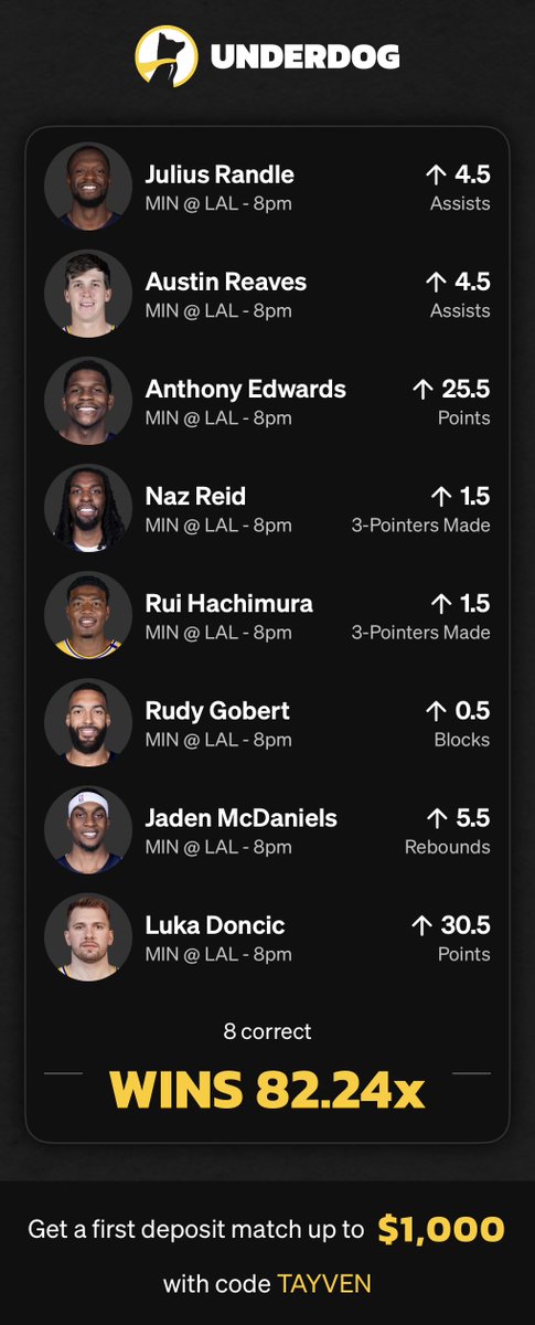 got the script for tonight thank me later

play.underdogfantasy.com/es-oNkvKXUzxD