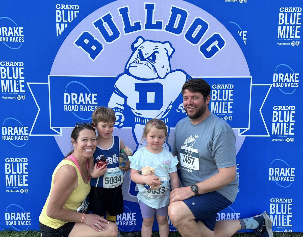 My family’s first Drake Relays experience- they got after the Grand Blue Mile!