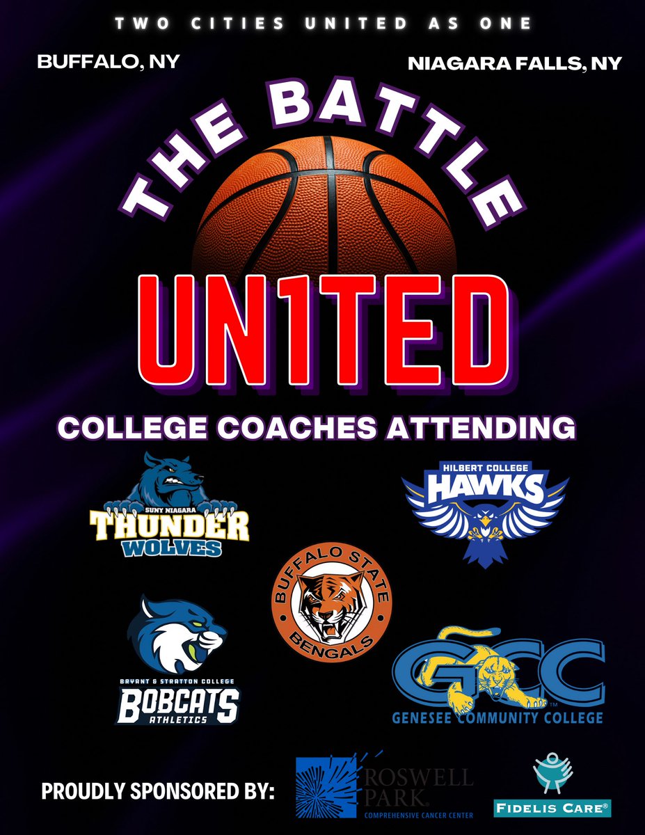 Thank you <a href="/CoachT_George/">Terry George</a> <a href="/GCCSports/">Genesee Athletics</a> &amp; <a href="/BSCBobcatsBuf/">Bryant & Stratton Buffalo Bobcats</a> <a href="/gallo8822/">Coach Gallo</a> for confirming attendance to our event! 

#TheBattleUN1TED <a href="/TheUn1TPromise/">TheUn1TPromise</a>