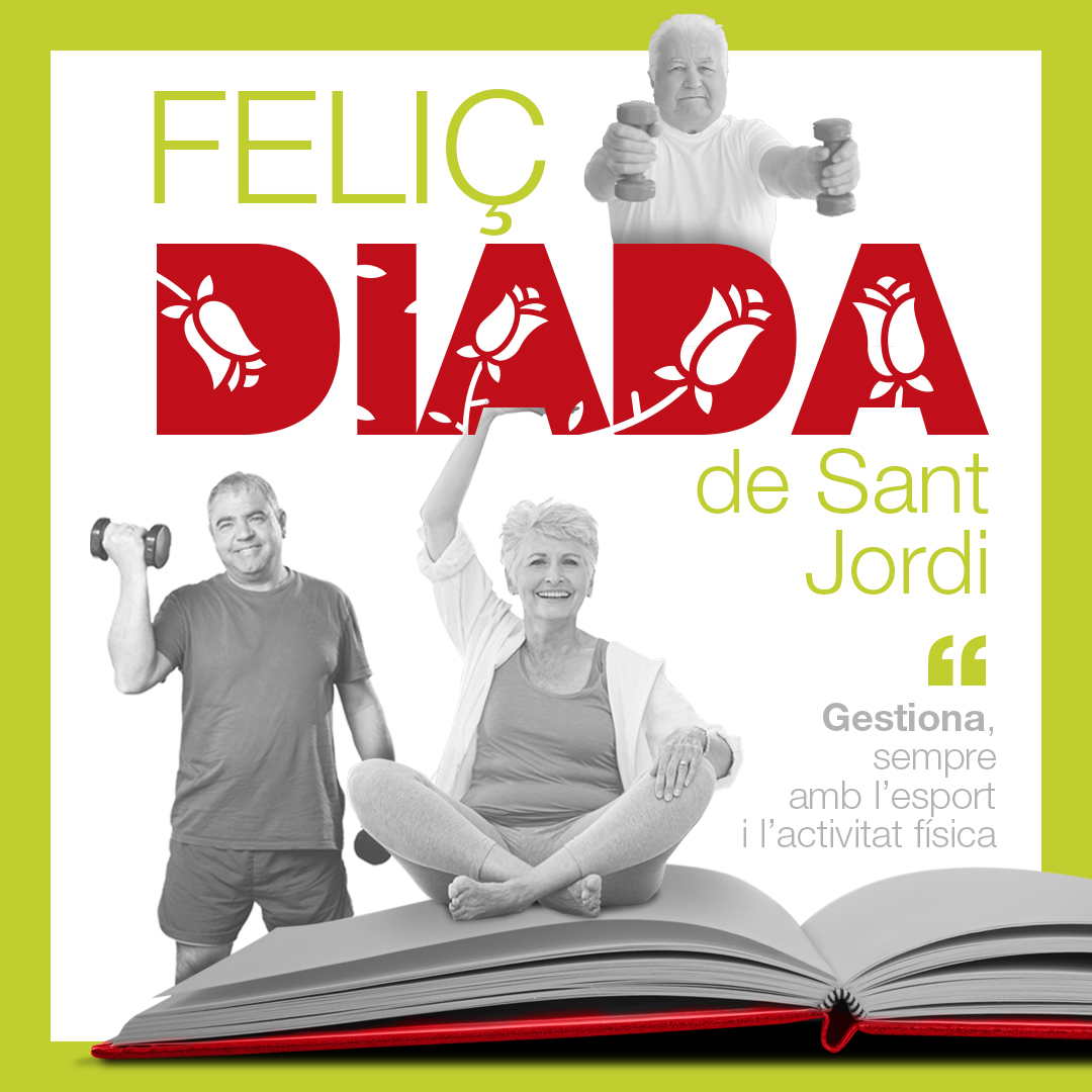 Des de Gestiona us desitgem una bona diada de Sant Jordi 2025. Amb llibres, roses … i activitat física i salut per tothom.  🌺 📖 🏃 🤸