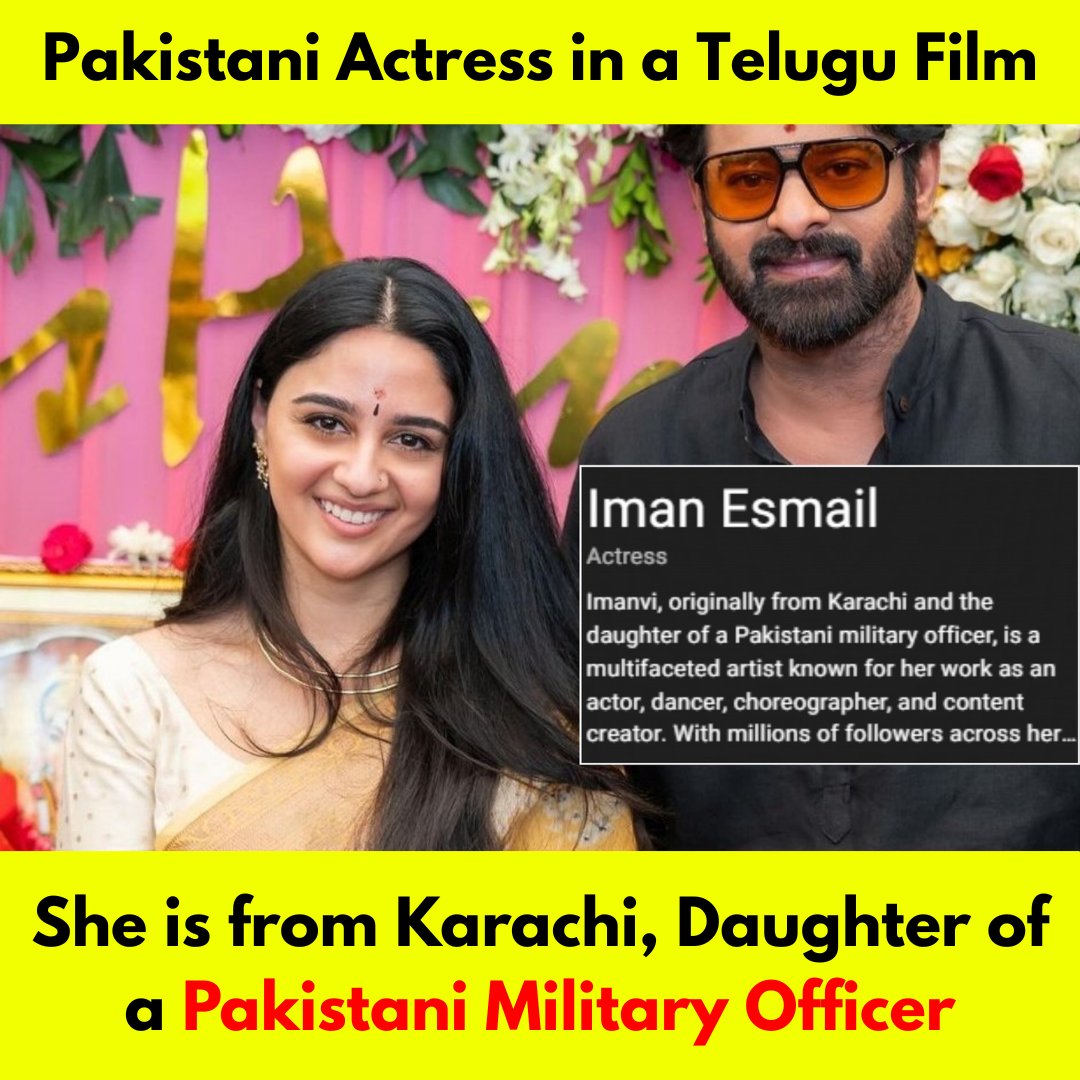 Pakistani actress Iman Esmail to debut Telugu film Fauji with Prabhas.

I request all Telugu friends, regardless of their ideology, to not allow Pakistani garbages in the Telugu industry.