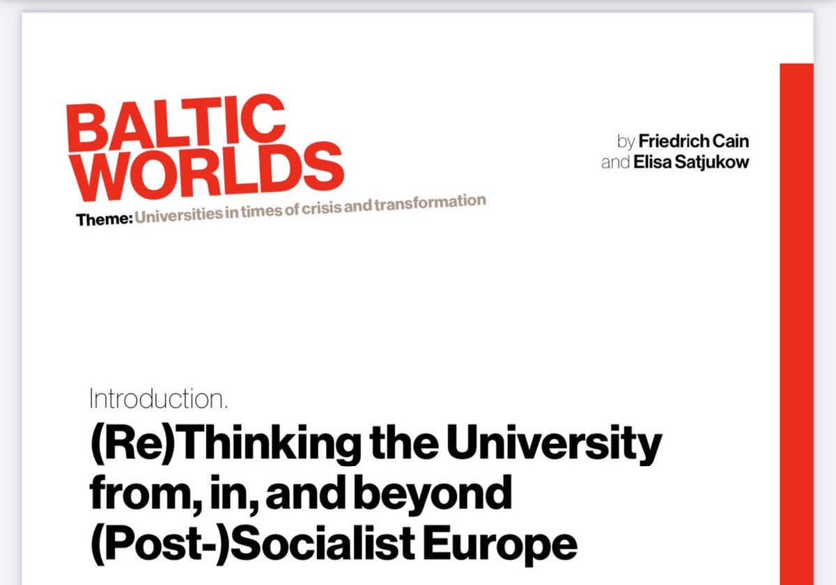 Peto Andrea 🇦🇹🇭🇺🇪🇺 (@petoandrea) on Twitter photo Do not miss this special dossier on #universities in #balticworlds <a href="/sodertorn/">Södertörns högskola</a> Congratulations Friedrich Cain & Elisa Satjukow Ninna Mörner
the crises of #highereducation did not jump out like #JackintheBox #historymatters
balticworlds.com Do not miss this special dossier on #universities in #balticworlds <a href="/sodertorn/">Södertörns högskola</a> Congratulations Friedrich Cain & Elisa Satjukow Ninna Mörner
the crises of #highereducation did not jump out like #JackintheBox #historymatters
balticworlds.com