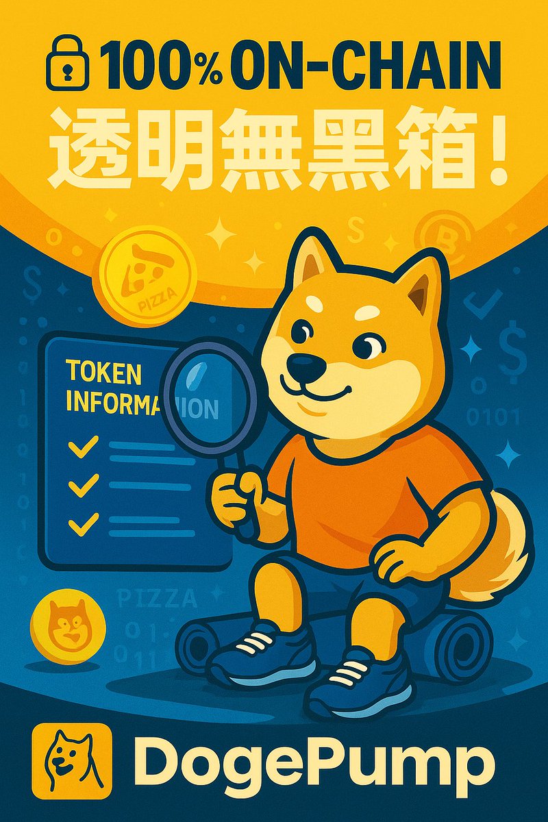 🔐 DogePump  100% On-Chain，透明無黑箱！

🧐在  100% On-Chain，透明無黑箱！每一筆代幣資訊都真實寫入 DOGE 主網區塊鏈，沒有中心化伺服器，沒有資料中介，每一筆數據都可查可驗、無從造假。

✍️ 發幣資料、發行者地址、供應量變化、轉帳紀錄……
通通記錄於鏈上，永久保存、全民監督。