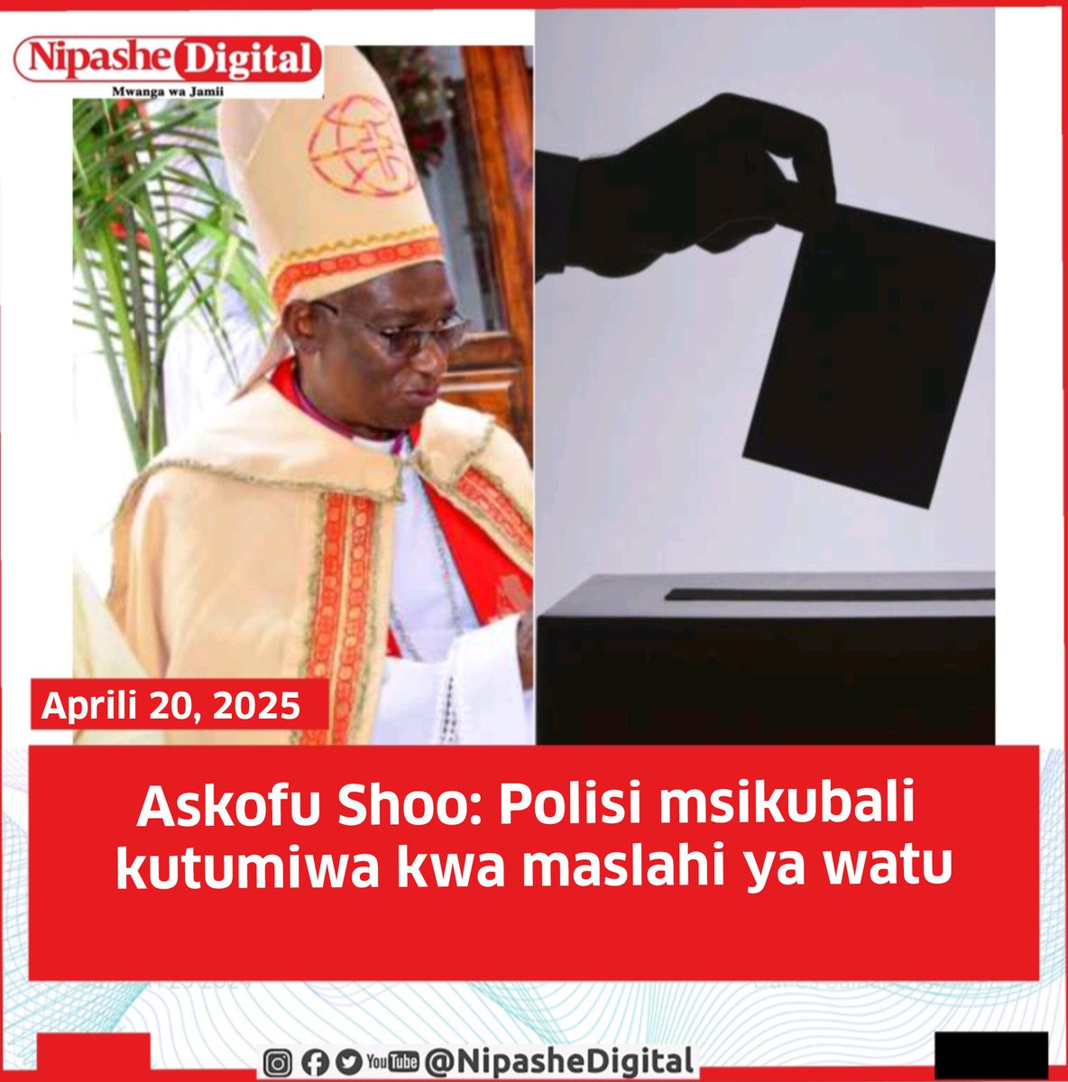 <a href="/MariaSTsehai/">Maria Sarungi Tsehai</a> <a href="/TunduALissu/">Tundu Antiphas Lissu</a> <a href="/HecheJohn/">John Heche</a> Ushauri wa Baba Askofu wauzingatie