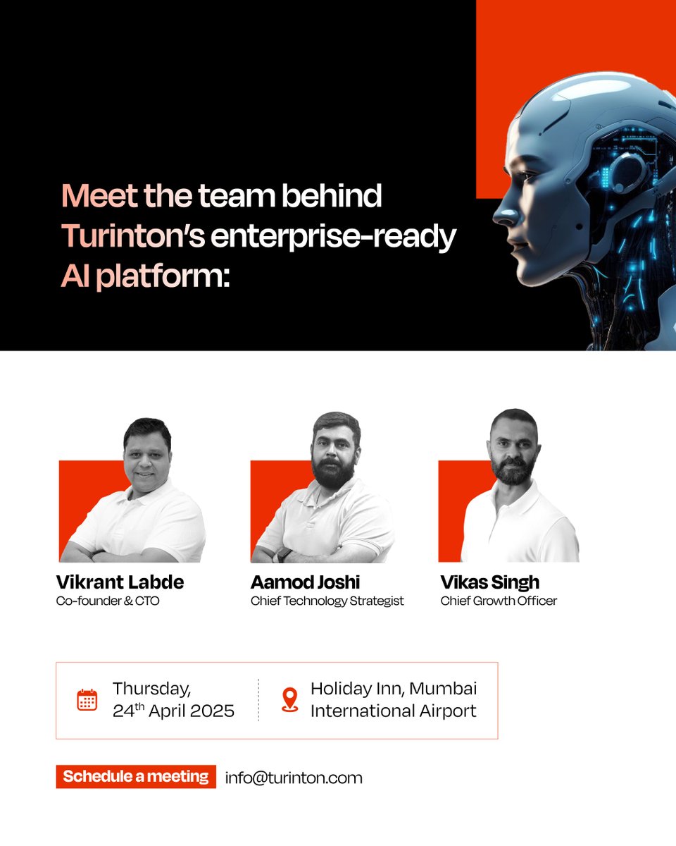 turinton's tweet image. Tomorrow’s the day! Turinton is ready to take center stage at Future Tech 5.0. Join us to explore how enterprises can deploy AI faster, scale smarter, and drive real business impact.
📩 Schedule a meet: info@turinton.com #AIAtScale #FutureTechSummit #GenAI