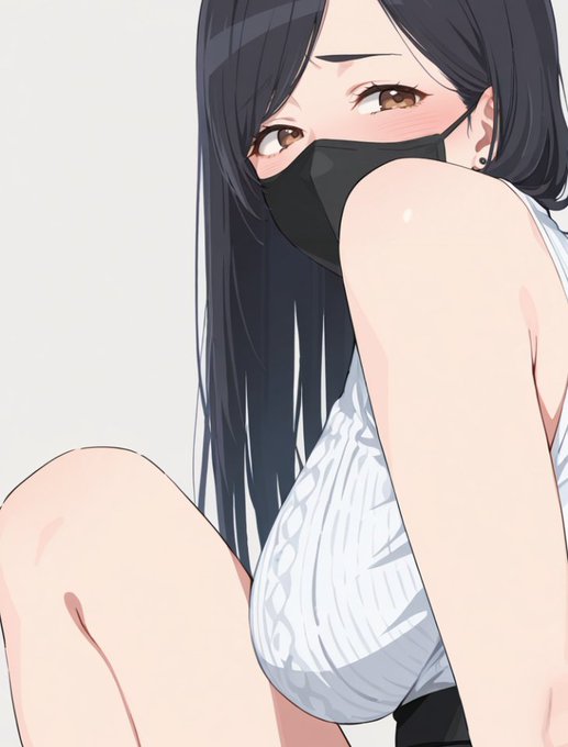 新作5作品目の主役の配信お姉さん、序盤は黒マスクネキです (後々マスクありなしで自分が混乱するのであった…)