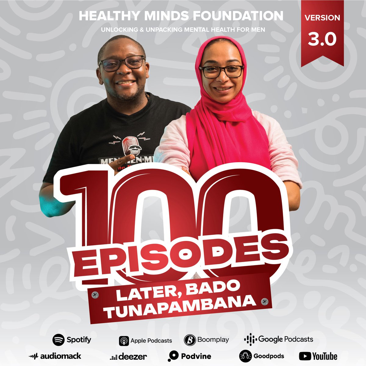 MenThePodcast's tweet image. Miaka 5, episodes 100 za #MenthePodcast Tukiwa wawili na maikrofoni, @nadiaahmedtz na @michaelbaruti tulianza safari ya mazungumzo ya kweli kuhusu afya ya akili ya wanaume. Leo, tunatafakari mwanzo, changamoto, na kiu yetu isiyokoma ya mabadiliko. Je, bado tunaamini? Jibu ni NDIO