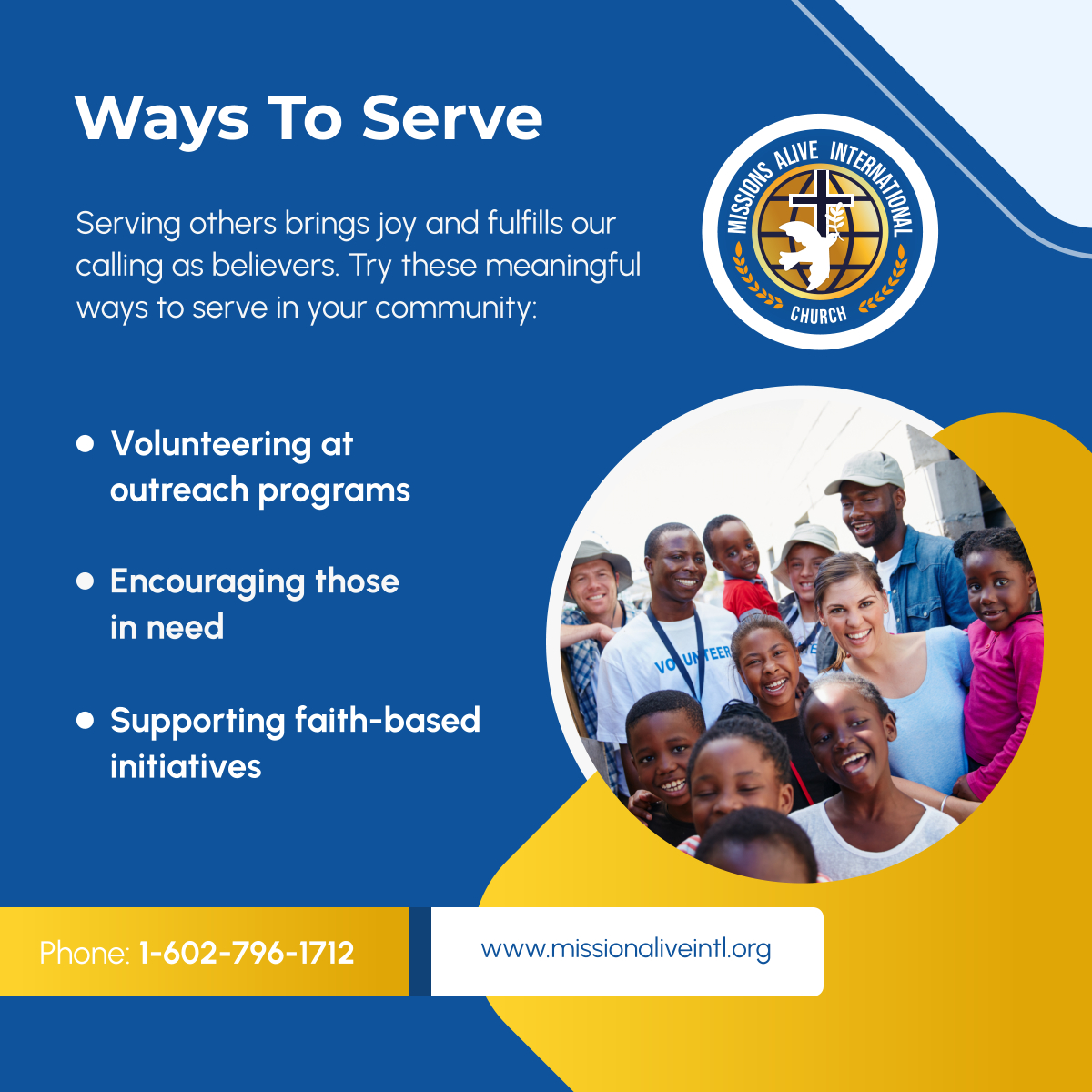 Missionsalive_'s tweet photo. When we serve others, we reflect God’s love in our actions. No act of kindness is too small when done with a willing heart. Get involved today! 

#HelpingHands #PhoenixAZ #ReligiousOrganization https://t.co/GVgxOlW1GR