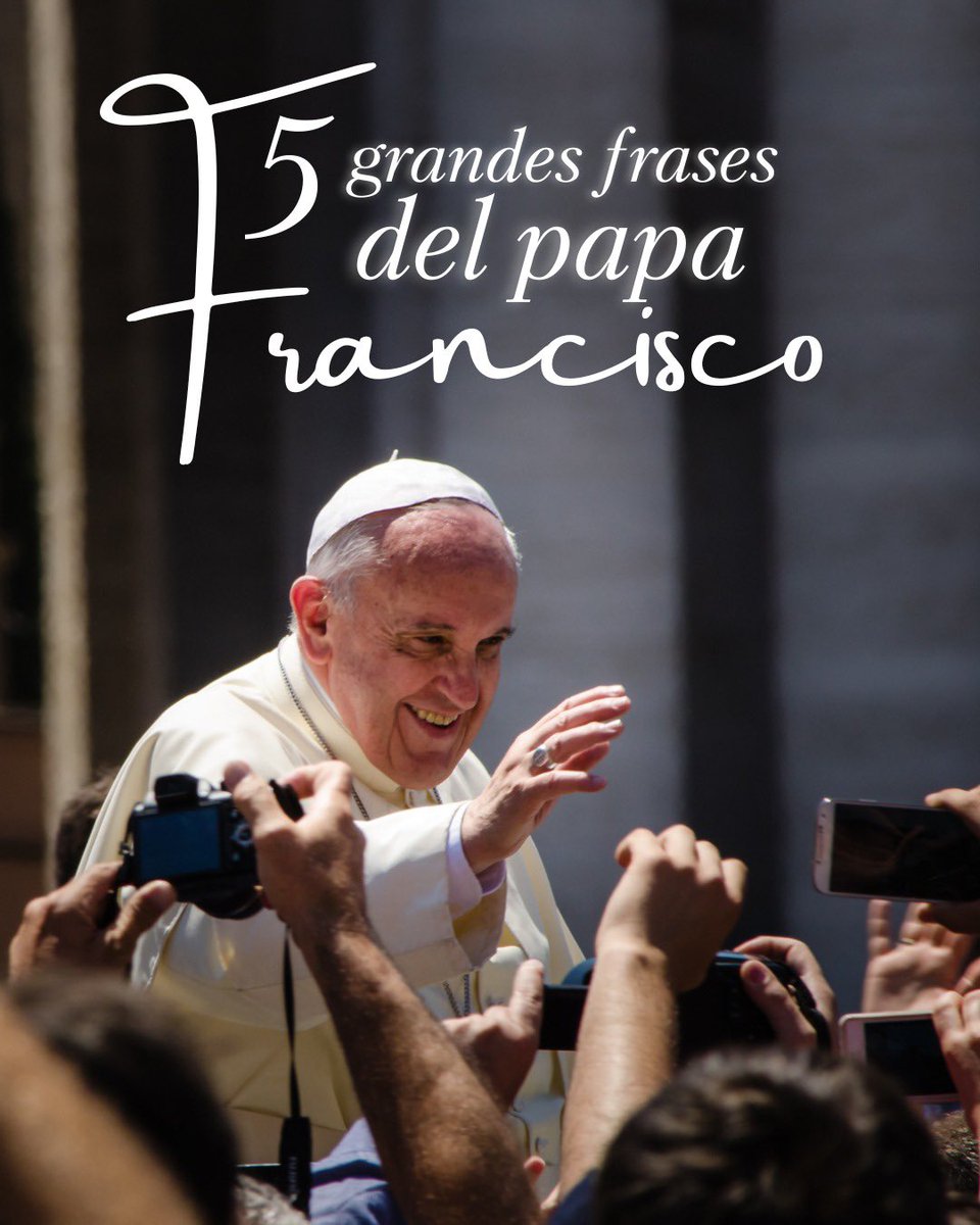 👉No te pierdas estas 5 grandes #frases del #papa #Francisco 

1️⃣«Quién ama no se queda de brazos cruzados, quién ama corre a servir, corre a entregarse al servicio de los demás» 

2️⃣ «Ustedes #jóvenes que quieren cambiar el #mundo, no tengan miedo»

3️⃣«La #economía integral es