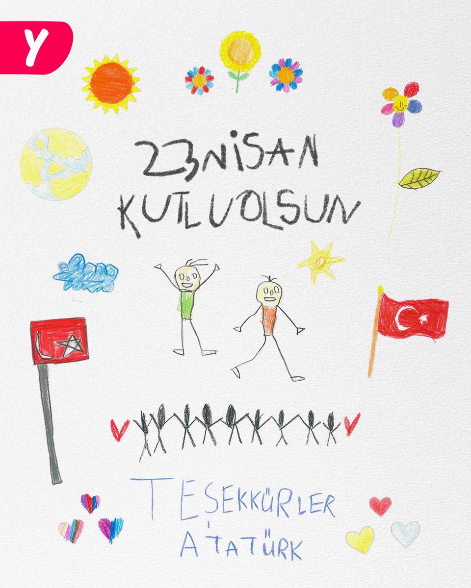 Bu güzel resimleri çocuklarımız, 23 Nisan’ı onlara armağan eden Mustafa Kemal Atatürk’e teşekkür etmek için çizdi!🥰 Onların hayal gücü ile daha güzel yarınlar bizi bekliyor. 23 Nisan Ulusal Egemenlik ve Çocuk Bayramı kutlu olsun! #KeyfinYerineGelsin #23Nisan