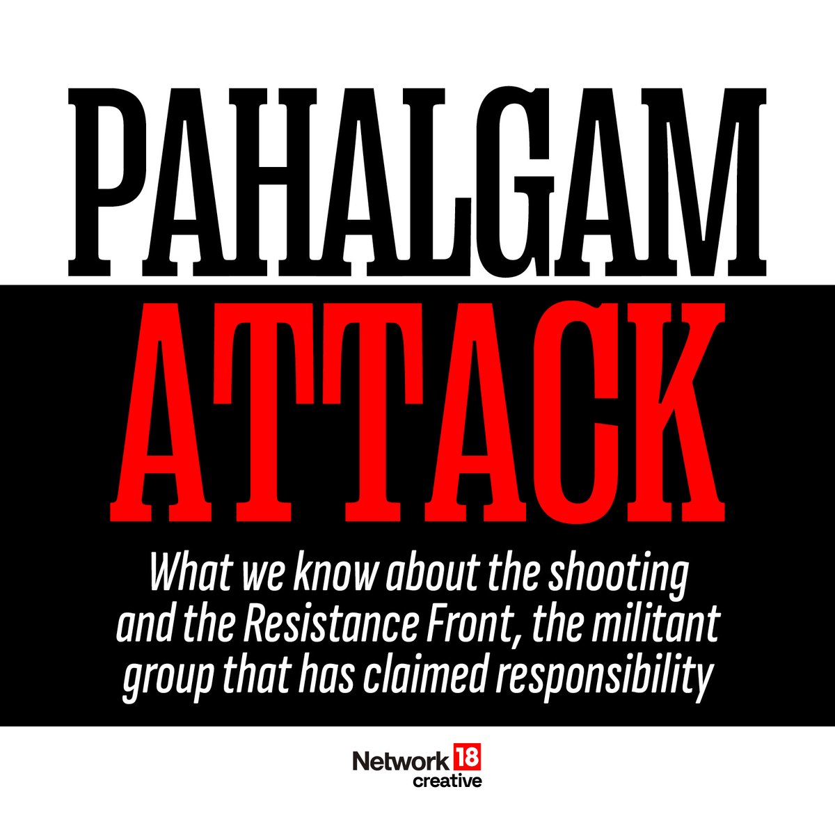 CNBCTV18News's tweet image. #PahalgamTerroristAttack | All about the #ResistanceFront, the militant group that has claimed responsibility for the #PahalgamTerrorAttack 

#PahalgamTerroristAttacks 

Read: cnbctv18.com/india/pahalgam…