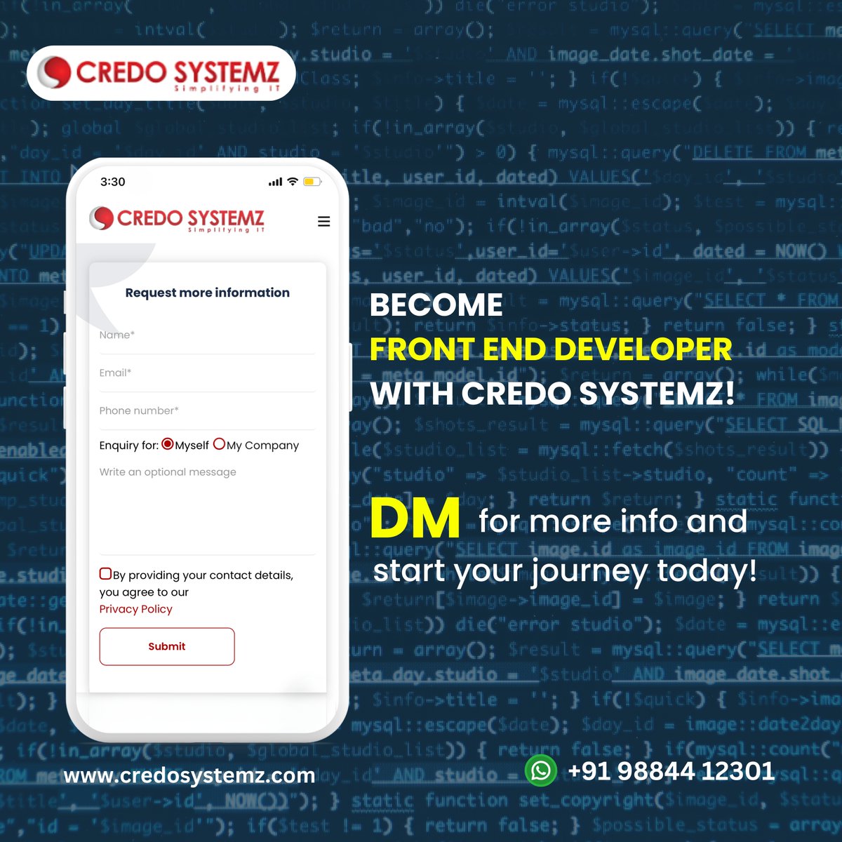 credosystemz's tweet image. 🕒𝗕𝗿𝗲𝗮𝗸 𝗧𝗶𝗺𝗲 𝗧𝗶𝗽 – 𝗟𝗲𝗮𝗿𝗻 𝗛𝗧𝗠𝗟 𝗶𝗻 𝗠𝗶𝗻𝘂𝘁𝗲𝘀!
#DailyTechTips–HTML Table
HTML Tables are simple structures that organize data into rows (&lt;tr&gt;) and columns (&lt;td&gt;).
#HTML #HTMLTables #DailyTechTips #HTML #WebDevelopment #FrontendTips #BreakTimeLearning